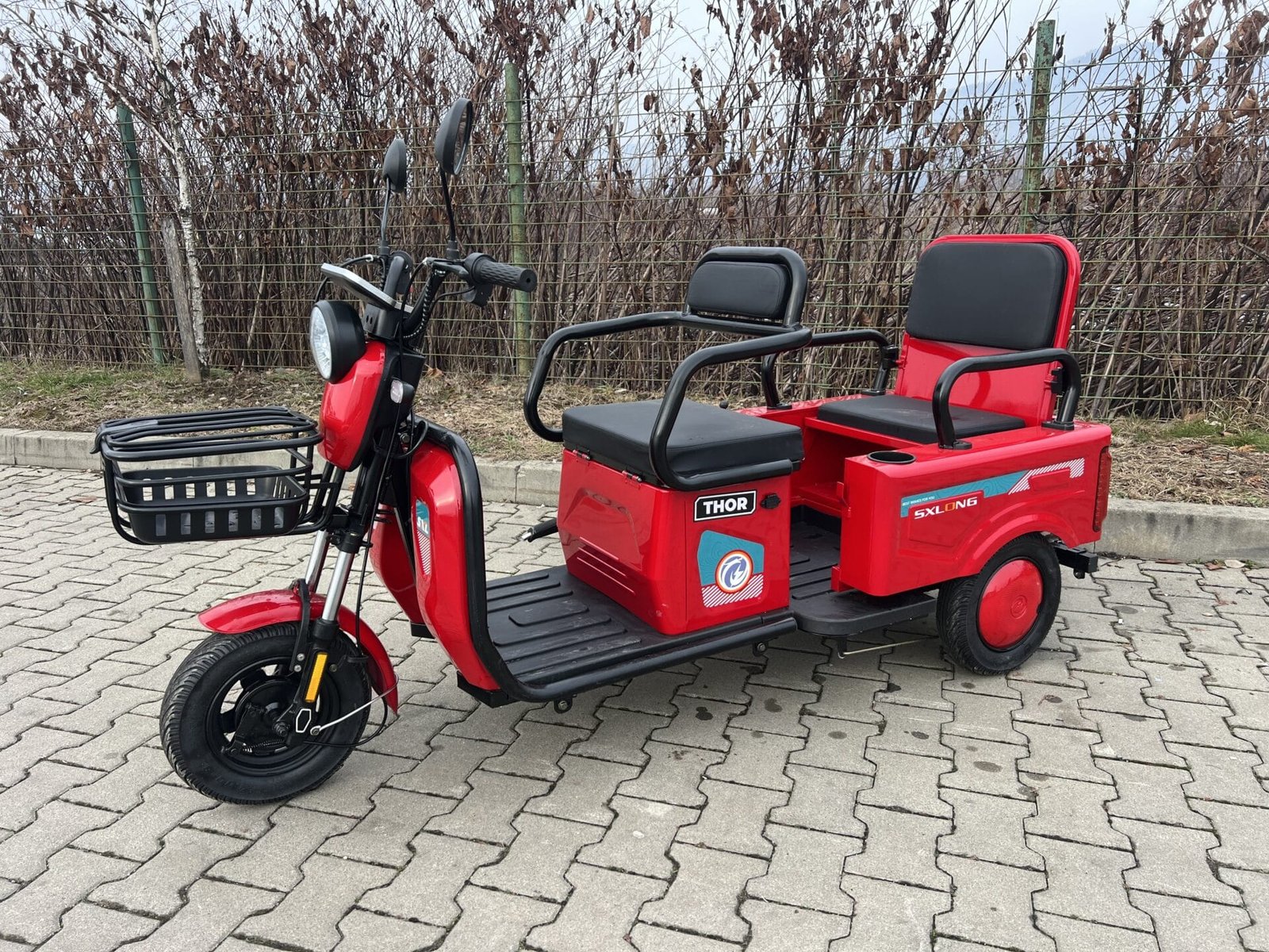 Triciclu electric 600W Thor SX LONG rosu fara permis 48V20Ah 25km/h TRANSPORT GRATUIT - imagine 17