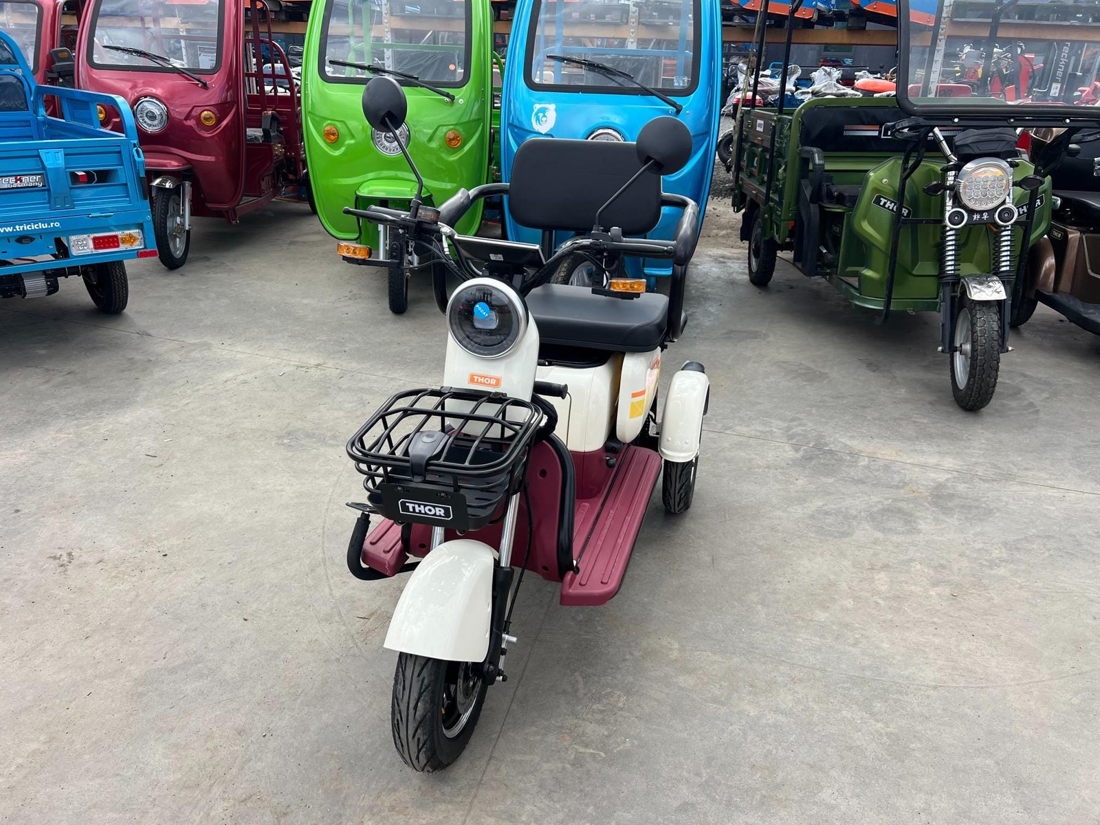 Triciclu electric 1000W Thor SXL PRO rosu-alb fara permis 60V20Ah 25km/h TRANSPORT GRATUIT - imagine 13