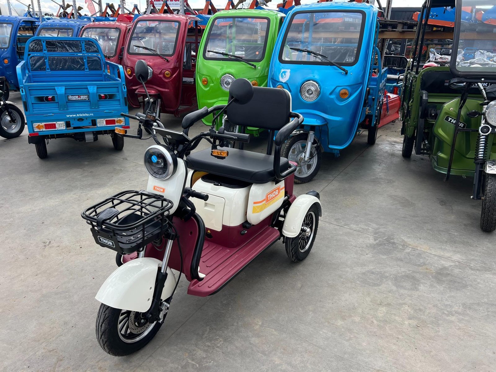 Triciclu electric 1000W Thor SXL PRO rosu-alb fara permis 60V20Ah 25km/h TRANSPORT GRATUIT - imagine 14