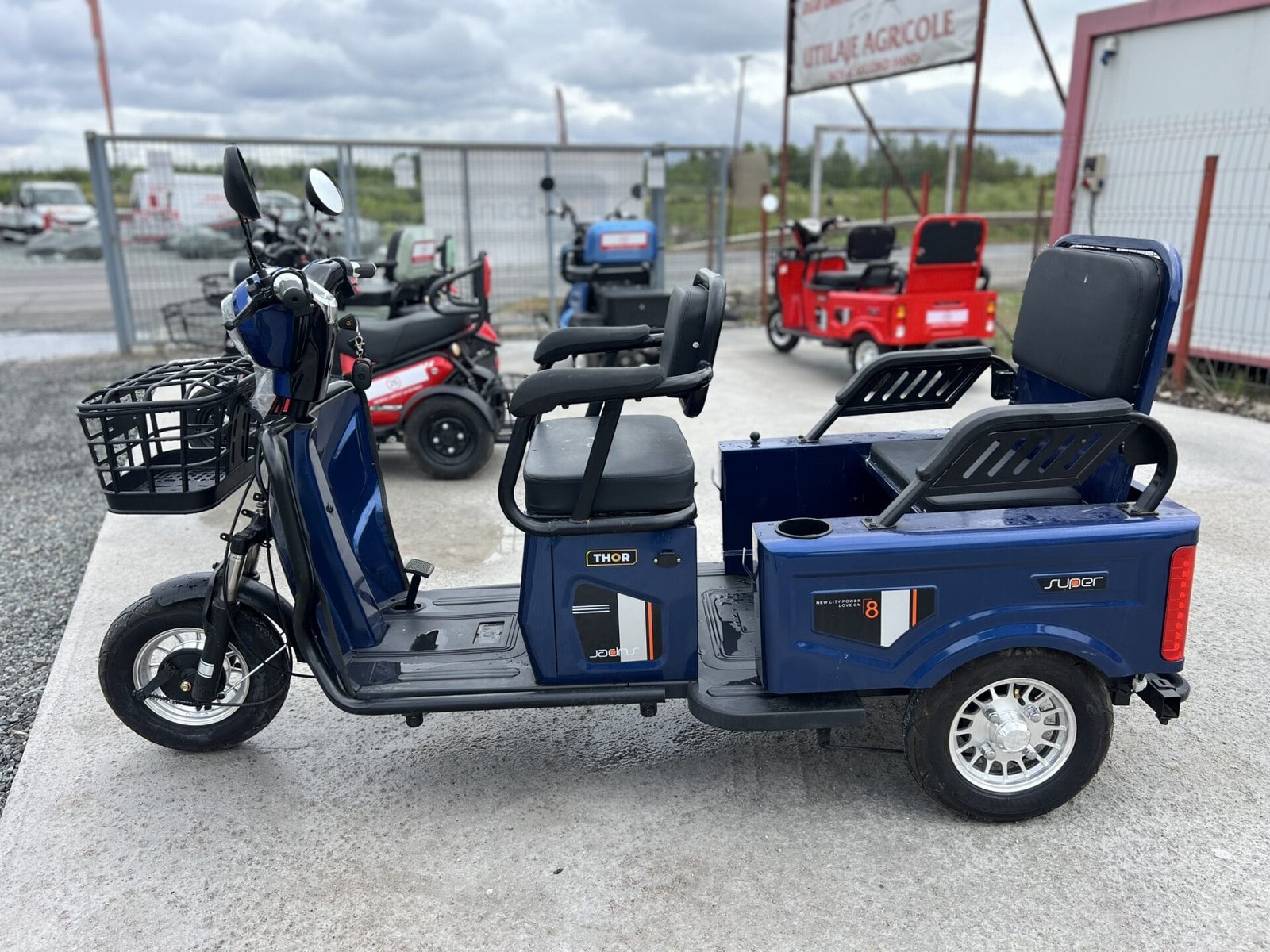 Triciclu electric 600W Thor SX LONG2 albastru fara permis 48V20Ah 25km/h TRANSPORT GRATUIT - imagine 7