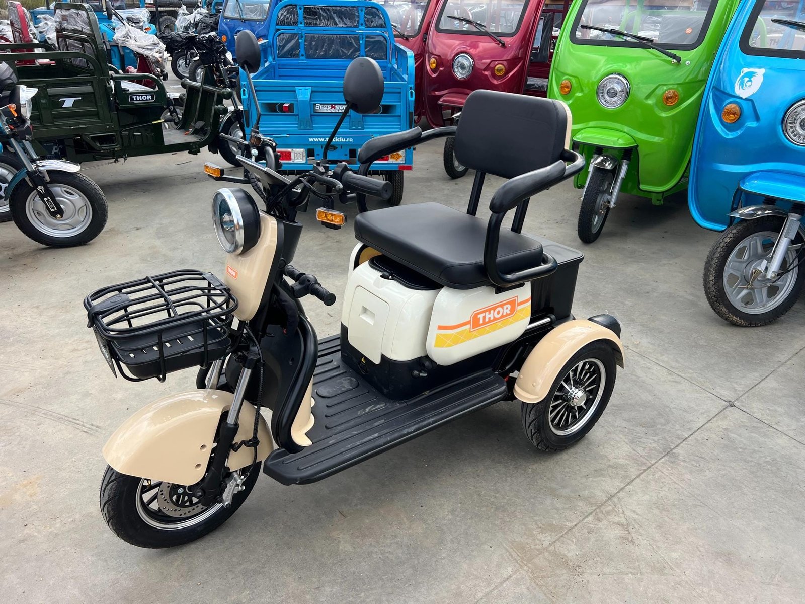 Triciclu electric 1000W Thor SXL PRO bej fara permis 60V20Ah 25km/h TRANSPORT GRATUIT - imagine 20