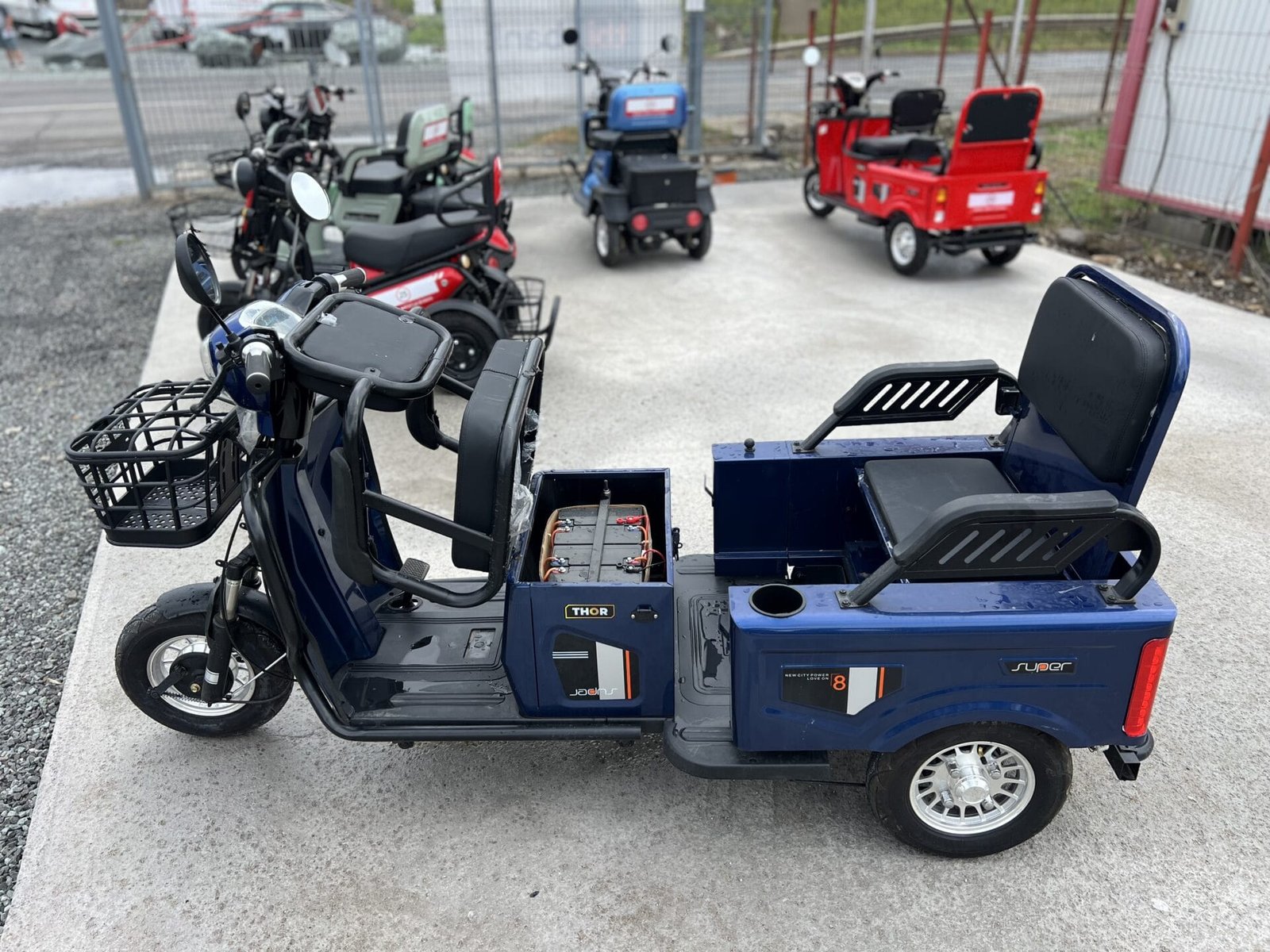 Triciclu electric 600W Thor SX LONG2 albastru fara permis 48V20Ah 25km/h TRANSPORT GRATUIT - imagine 10