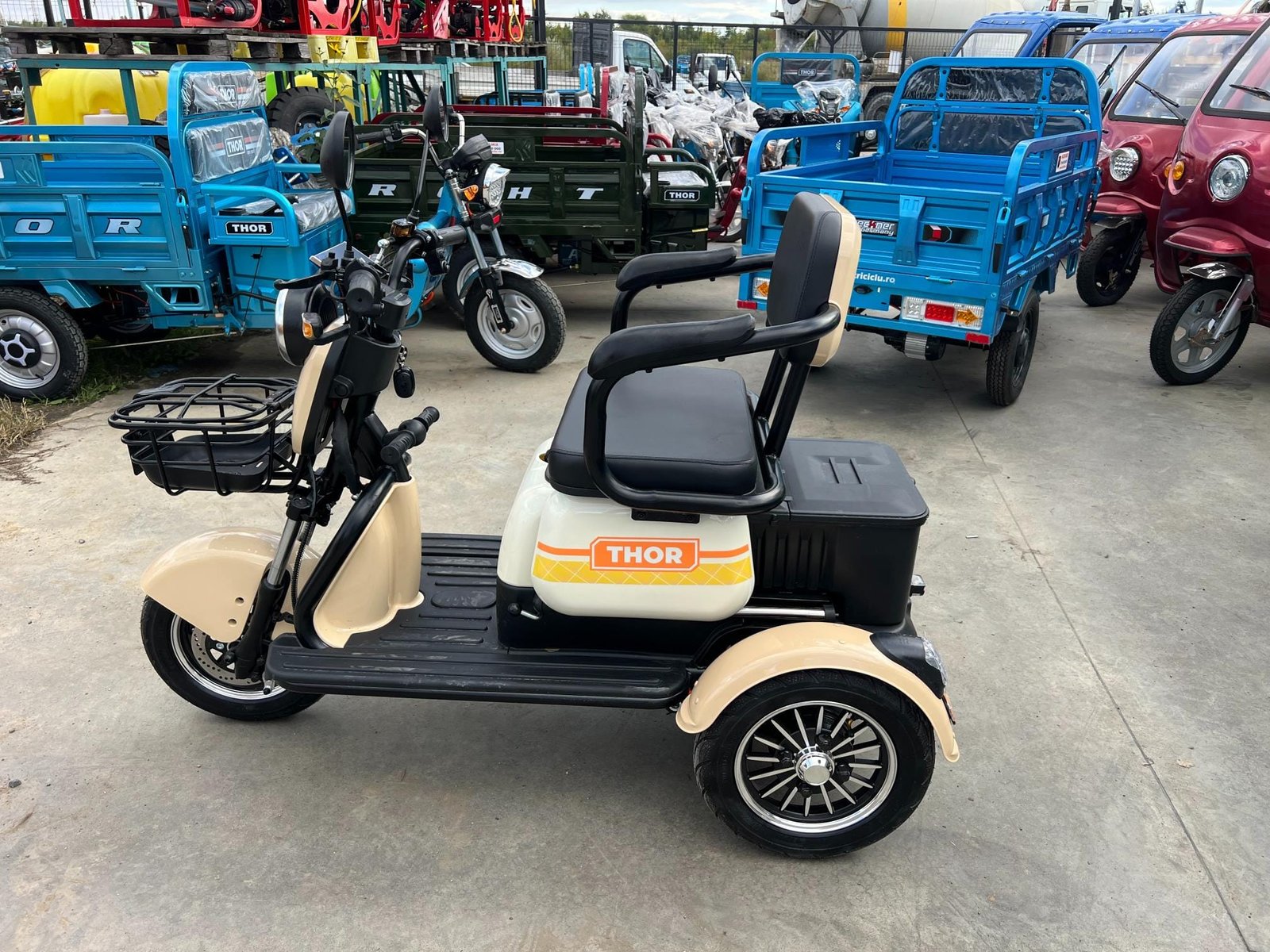 Triciclu electric 1000W Thor SXL PRO bej fara permis 60V20Ah 25km/h TRANSPORT GRATUIT - imagine 21