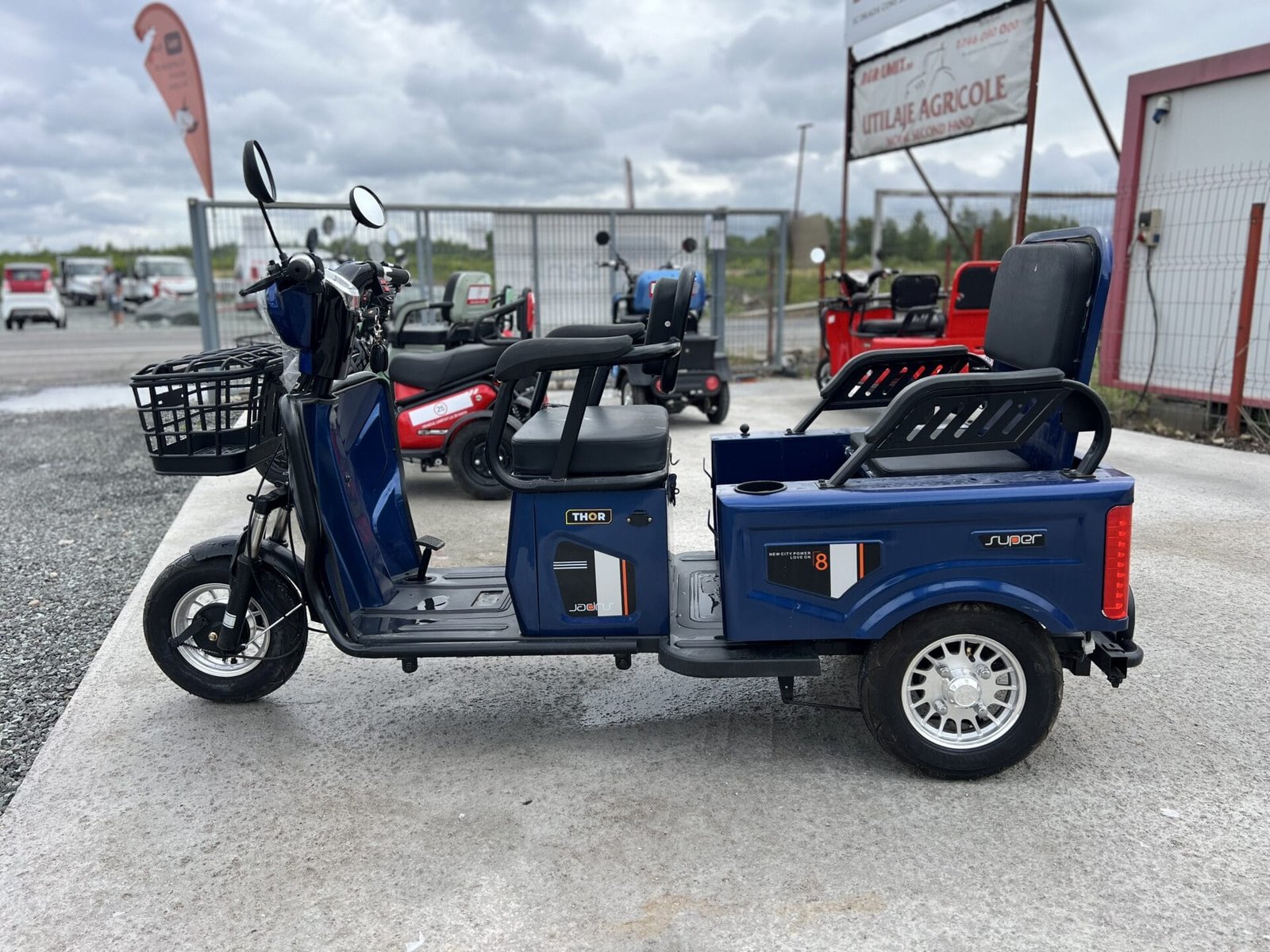 Triciclu electric 600W Thor SX LONG2 albastru fara permis 48V20Ah 25km/h TRANSPORT GRATUIT - imagine 11