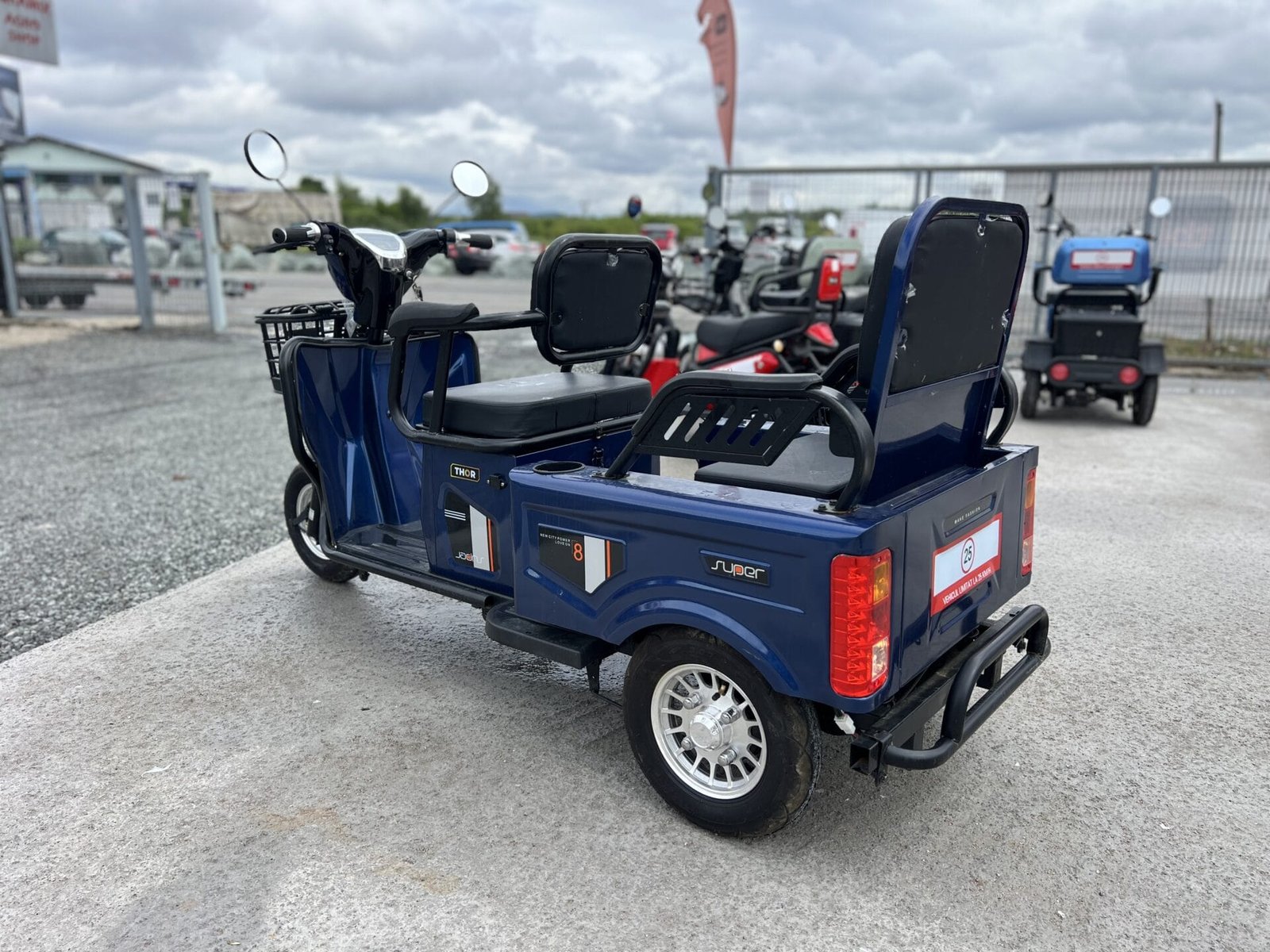 Triciclu electric 600W Thor SX LONG2 albastru fara permis 48V20Ah 25km/h TRANSPORT GRATUIT - imagine 12