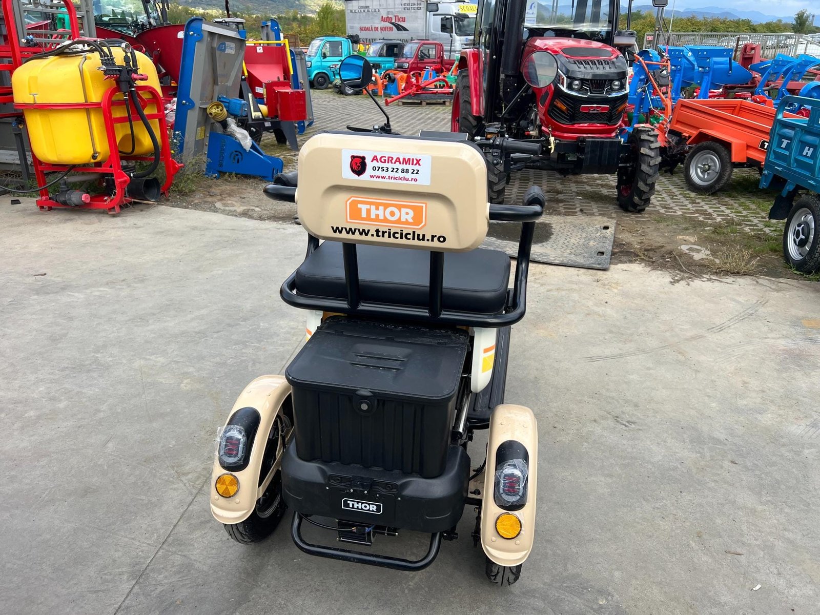 Triciclu electric 1000W Thor SXL PRO bej fara permis 60V20Ah 25km/h TRANSPORT GRATUIT - imagine 23