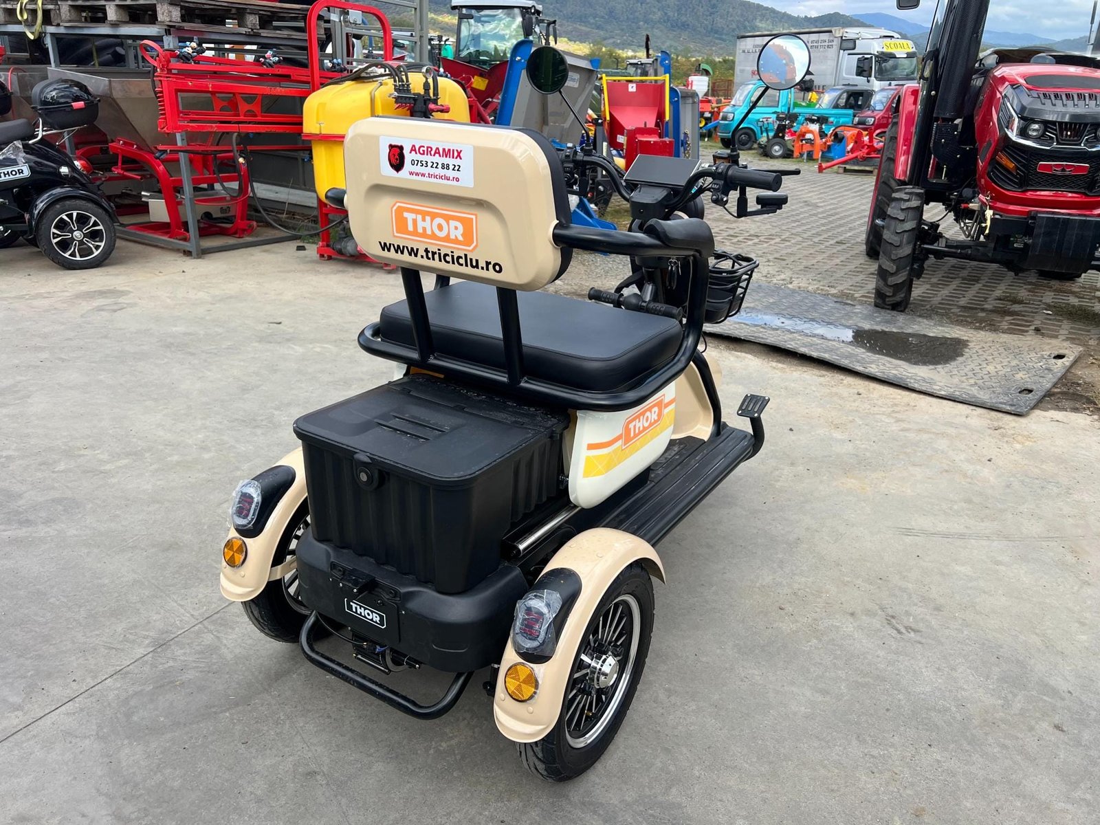 Triciclu electric 1000W Thor SXL PRO bej fara permis 60V20Ah 25km/h TRANSPORT GRATUIT - imagine 24