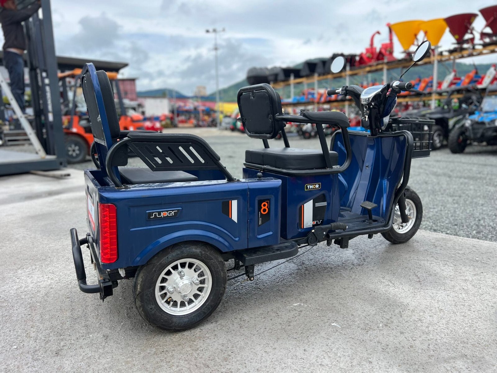 Triciclu electric 600W Thor SX LONG2 albastru fara permis 48V20Ah 25km/h TRANSPORT GRATUIT - imagine 14