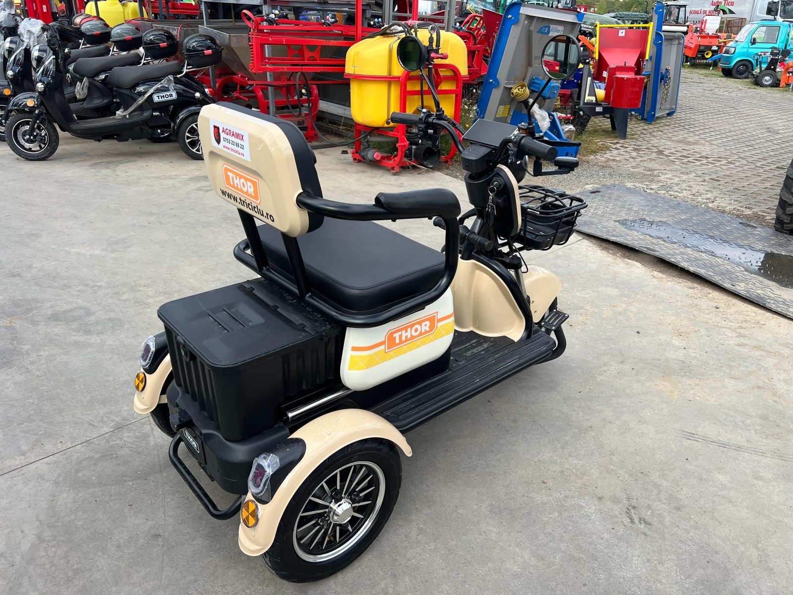 Triciclu electric 1000W Thor SXL PRO bej fara permis 60V20Ah 25km/h TRANSPORT GRATUIT - imagine 25