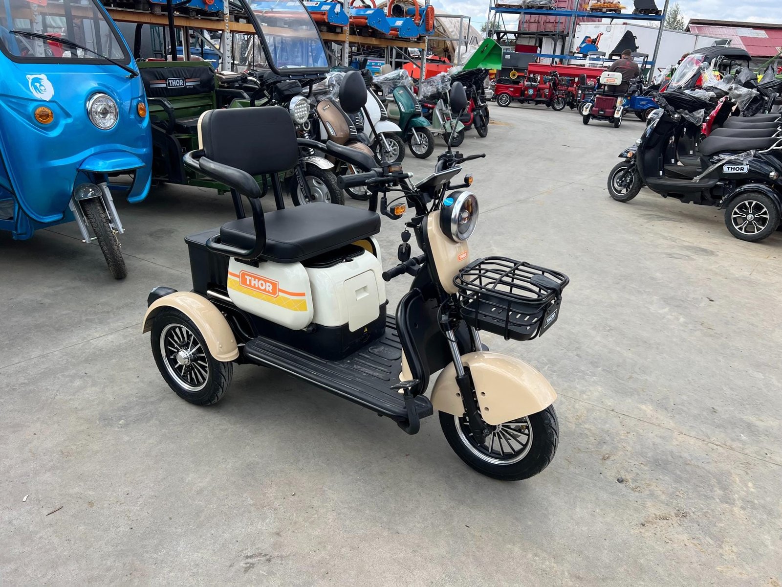 Triciclu electric 1000W Thor SXL PRO bej fara permis 60V20Ah 25km/h TRANSPORT GRATUIT - imagine 27