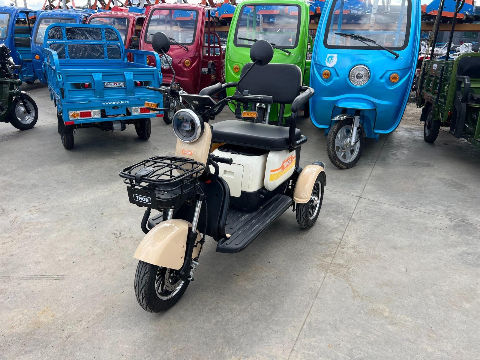 Triciclu electric 1000W Thor SXL PRO bej fara permis 60V20Ah 25km/h TRANSPORT GRATUIT - imagine 32