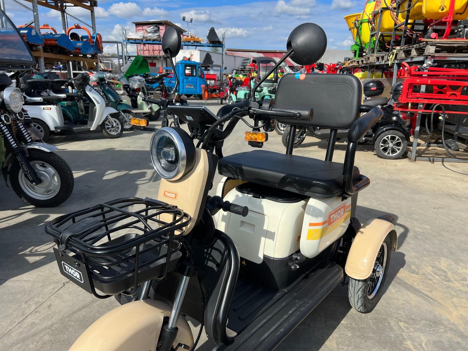 Triciclu electric 1000W Thor SXL PRO bej fara permis 60V20Ah 25km/h TRANSPORT GRATUIT - imagine 7