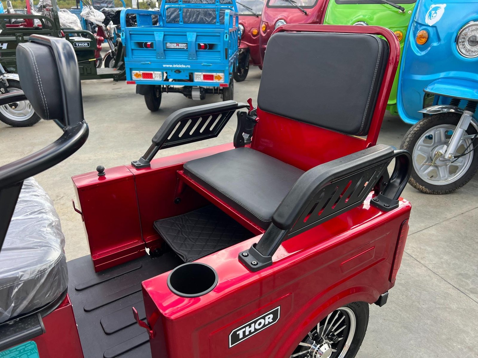 Triciclu electric 1400W Thor SX LONG PRO rosu fara permis 60V20Ah 25km/h TRANSPORT GRATUIT - imagine 5