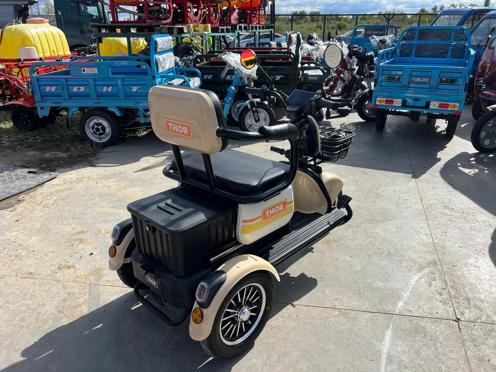 Triciclu electric 1000W Thor SXL PRO bej fara permis 60V20Ah 25km/h TRANSPORT GRATUIT - imagine 11