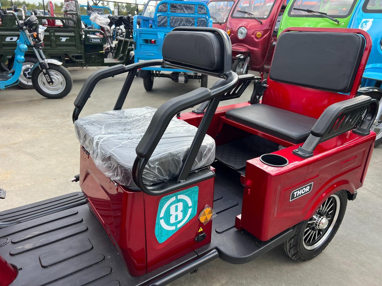 Triciclu electric 1400W Thor SX LONG PRO rosu fara permis 60V20Ah 25km/h TRANSPORT GRATUIT - imagine 6