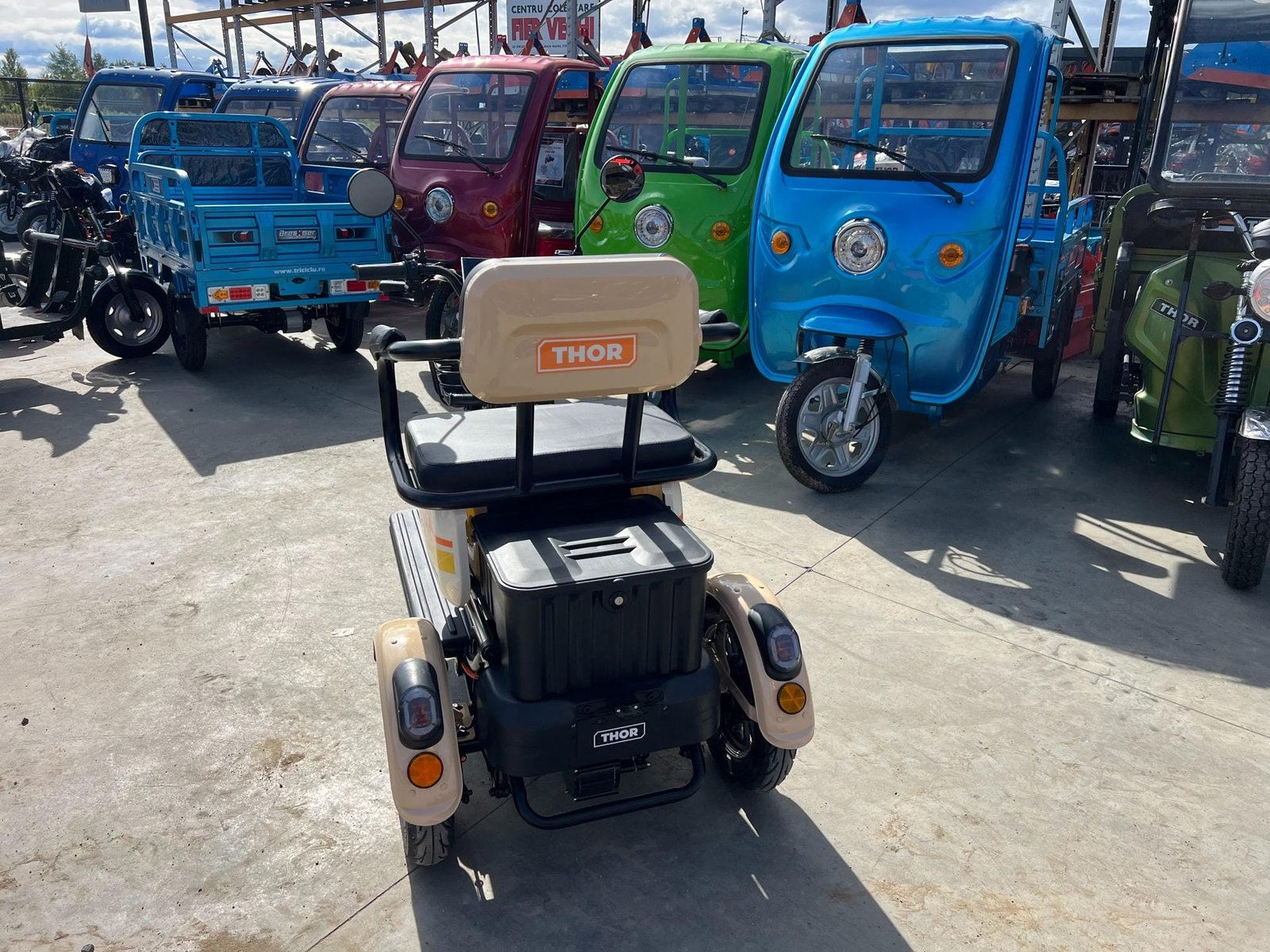 Triciclu electric 1000W Thor SXL PRO bej fara permis 60V20Ah 25km/h TRANSPORT GRATUIT - imagine 12