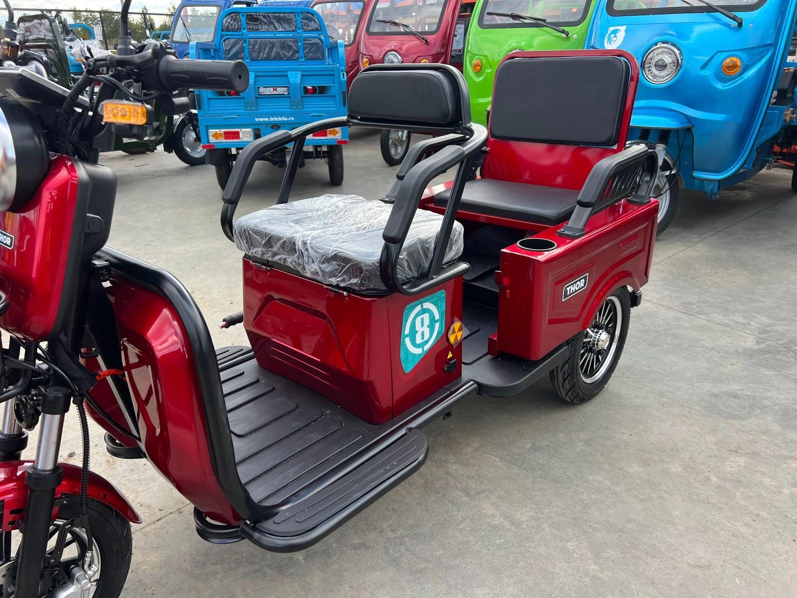 Triciclu electric 1400W Thor SX LONG PRO rosu fara permis 60V20Ah 25km/h TRANSPORT GRATUIT - imagine 7