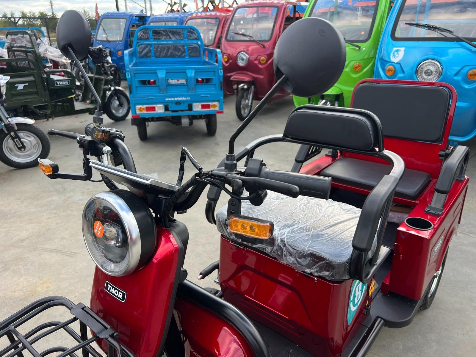 Triciclu electric 1400W Thor SX LONG PRO rosu fara permis 60V20Ah 25km/h TRANSPORT GRATUIT - imagine 8