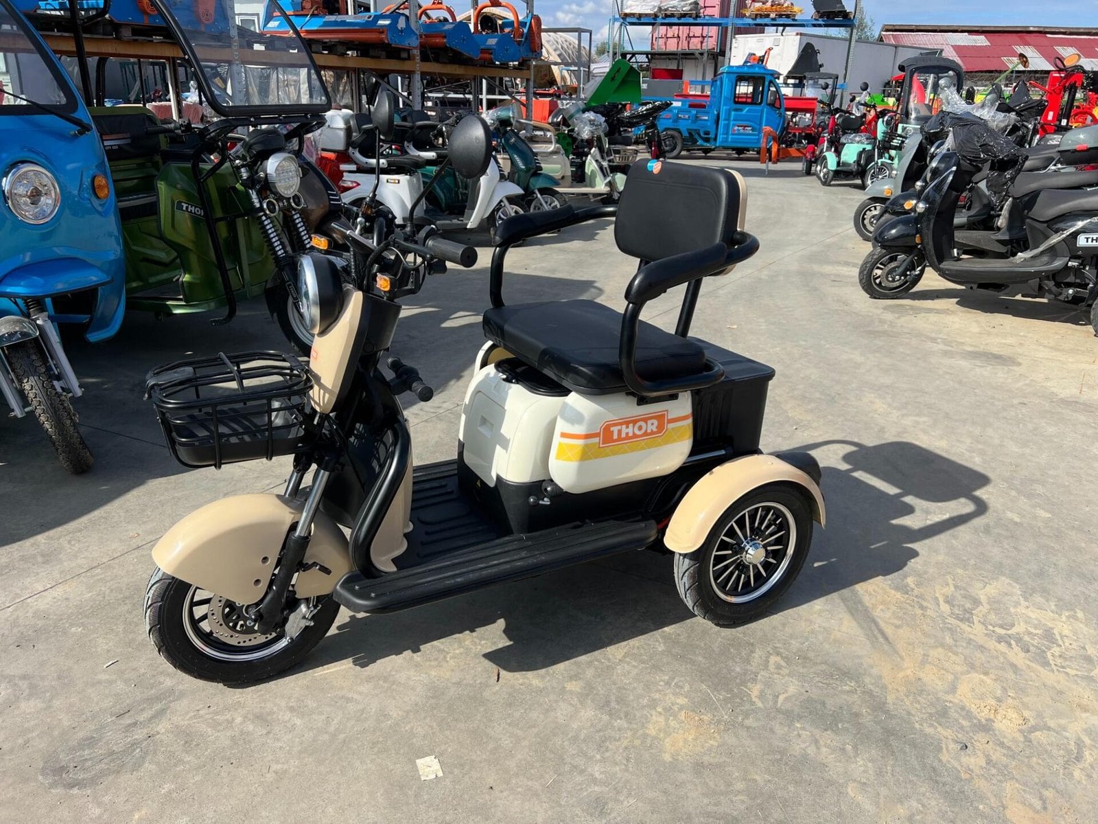 Triciclu electric 1000W Thor SXL PRO bej fara permis 60V20Ah 25km/h TRANSPORT GRATUIT - imagine 15