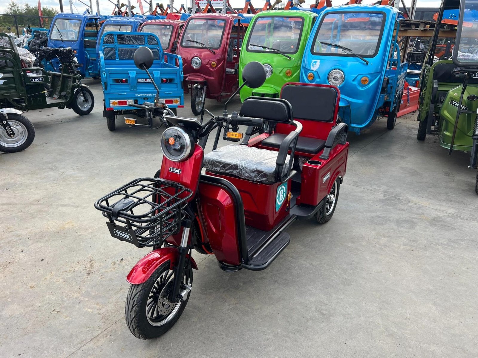 Triciclu electric 1400W Thor SX LONG PRO rosu fara permis 60V20Ah 25km/h TRANSPORT GRATUIT - imagine 11