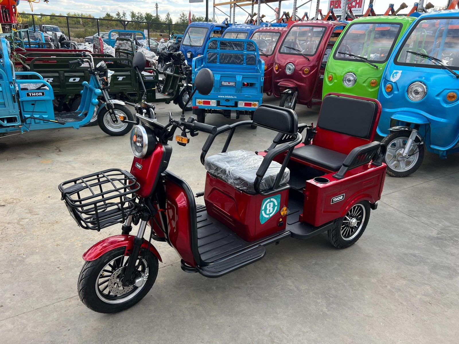 Triciclu electric 1400W Thor SX LONG PRO rosu fara permis 60V20Ah 25km/h TRANSPORT GRATUIT - imagine 12