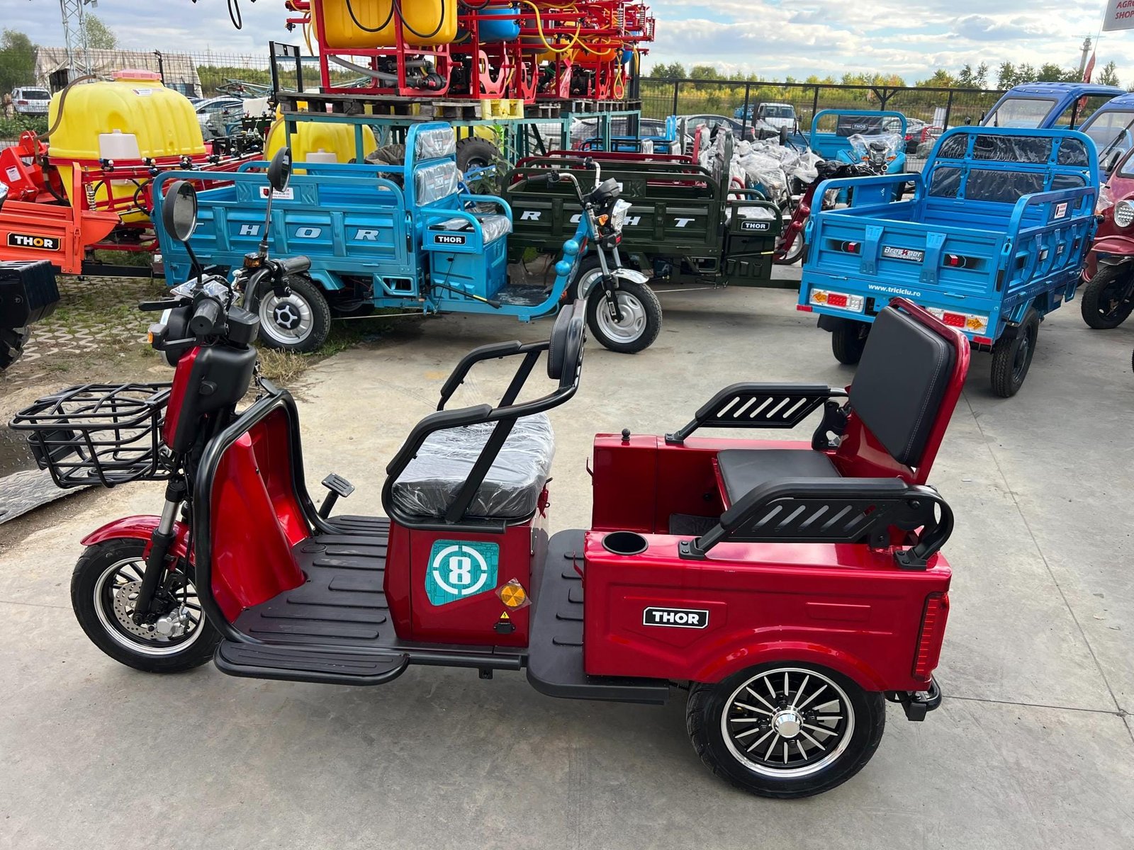 Triciclu electric 1400W Thor SX LONG PRO rosu fara permis 60V20Ah 25km/h TRANSPORT GRATUIT - imagine 13
