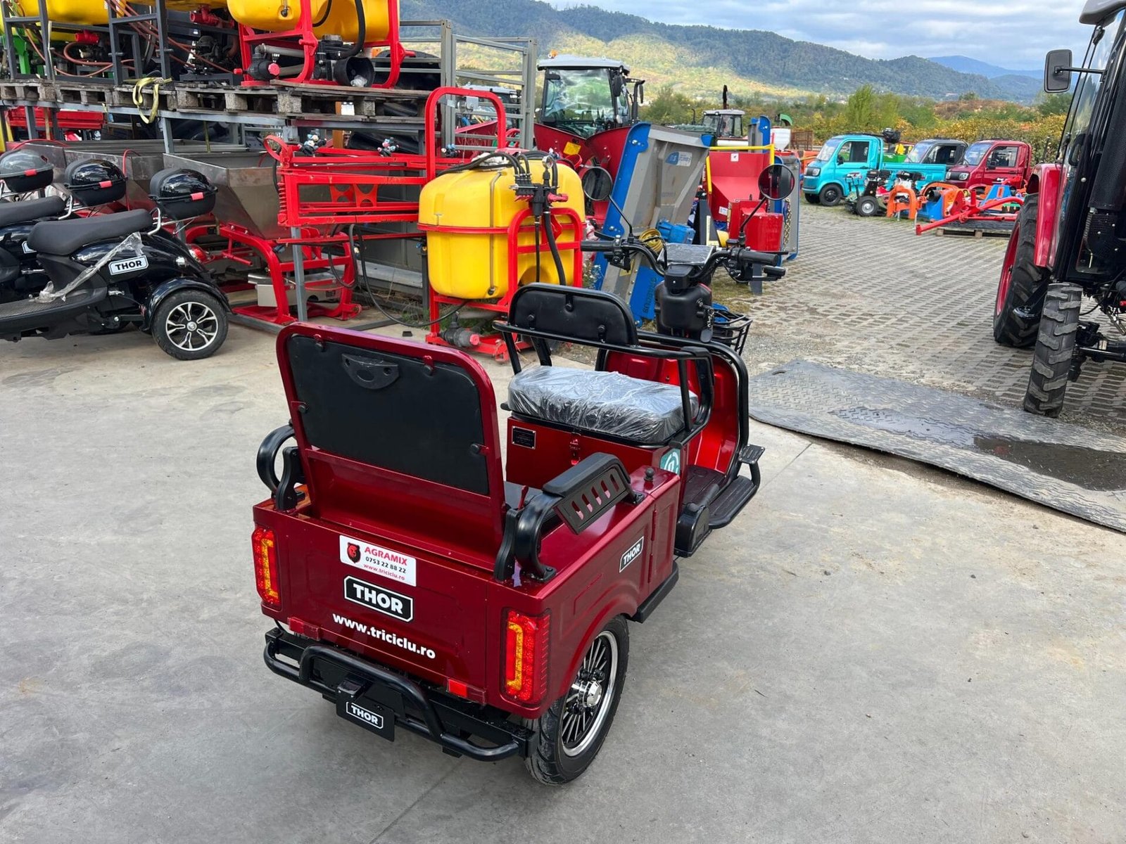 Triciclu electric 1400W Thor SX LONG PRO rosu fara permis 60V20Ah 25km/h TRANSPORT GRATUIT - imagine 15
