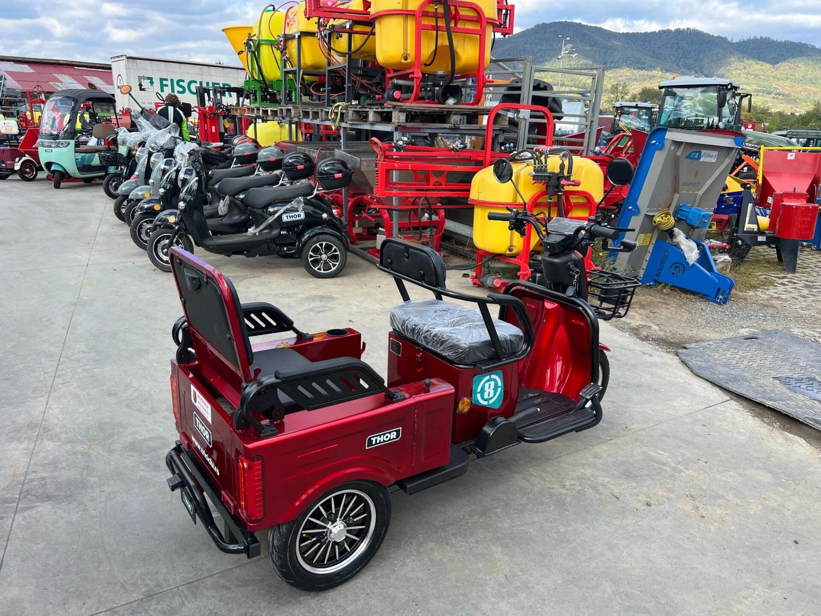 Triciclu electric 1400W Thor SX LONG PRO rosu fara permis 60V20Ah 25km/h TRANSPORT GRATUIT - imagine 16