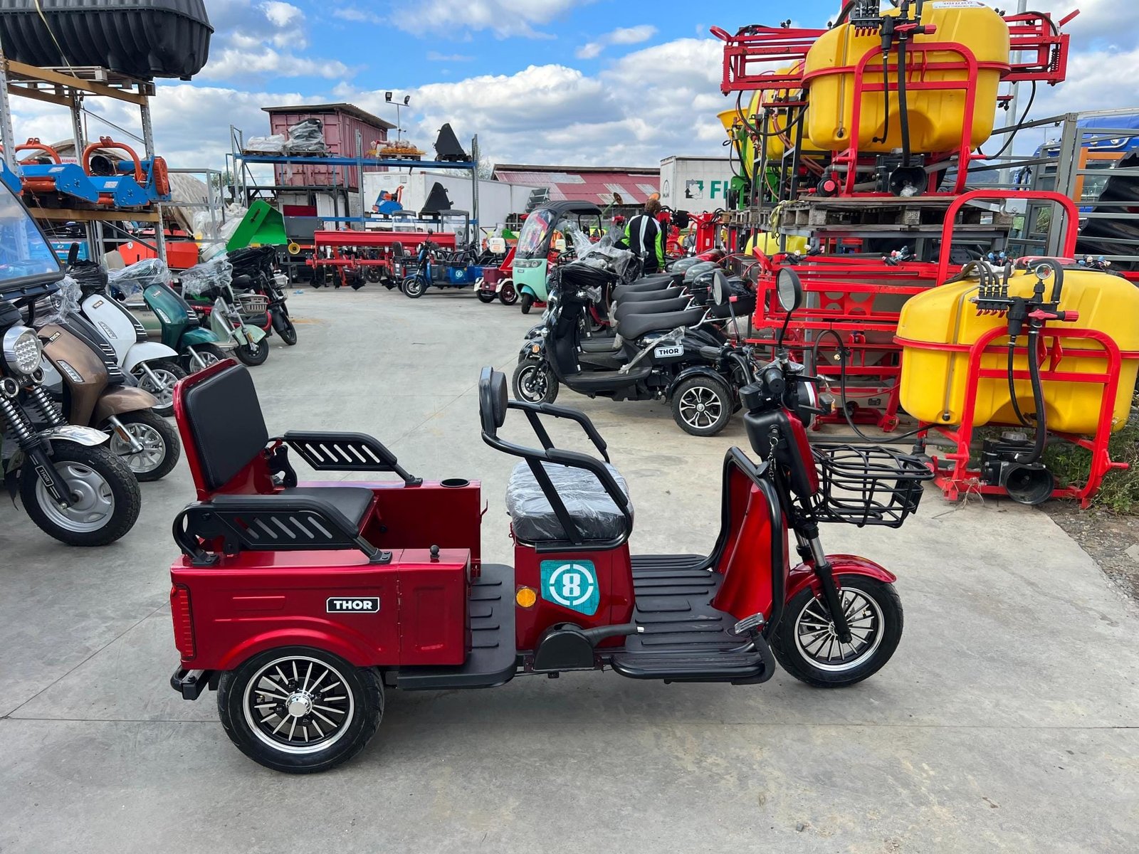 Triciclu electric 1400W Thor SX LONG PRO rosu fara permis 60V20Ah 25km/h TRANSPORT GRATUIT - imagine 17