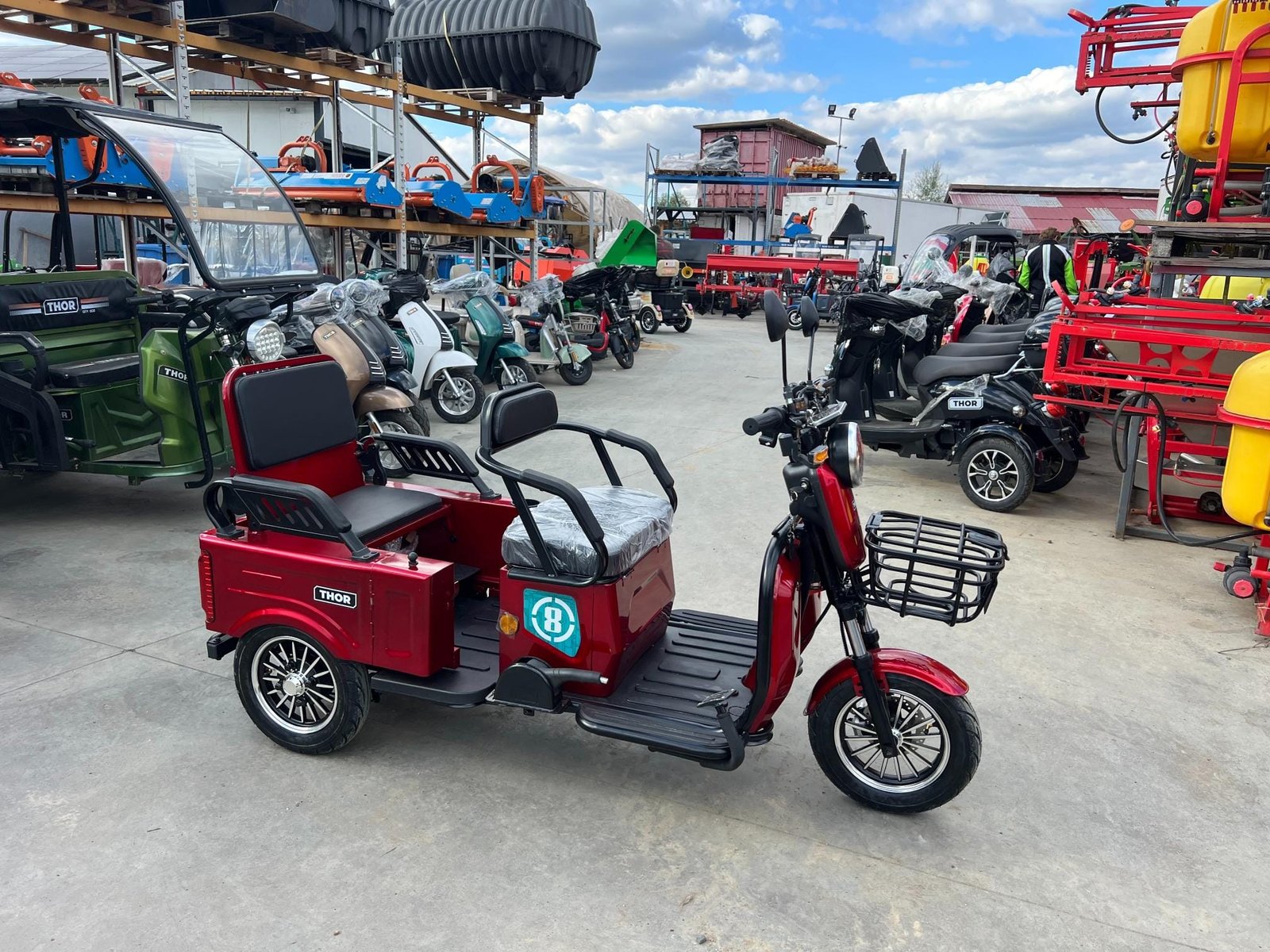 Triciclu electric 1400W Thor SX LONG PRO rosu fara permis 60V20Ah 25km/h TRANSPORT GRATUIT - imagine 18