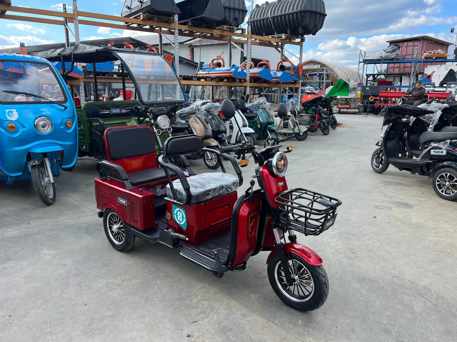 Triciclu electric 1400W Thor SX LONG PRO rosu fara permis 60V20Ah 25km/h TRANSPORT GRATUIT - imagine 19