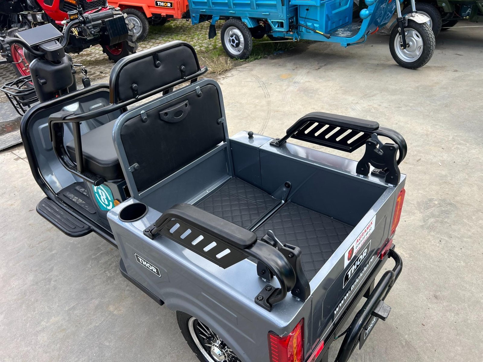 Triciclu electric 1400W Thor SX LONG PRO gri fara permis 60V20Ah 25km/h TRANSPORT GRATUIT - imagine 5