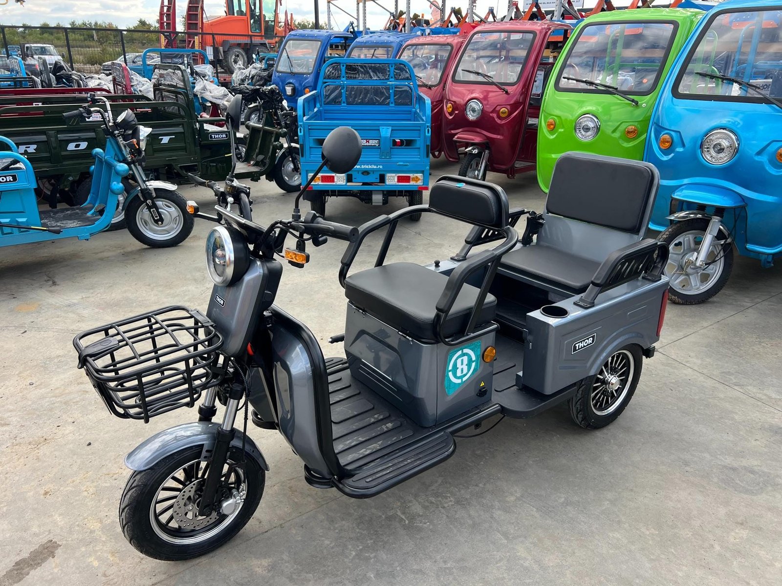 Triciclu electric 1400W Thor SX LONG PRO gri fara permis 60V20Ah 25km/h TRANSPORT GRATUIT - imagine 13