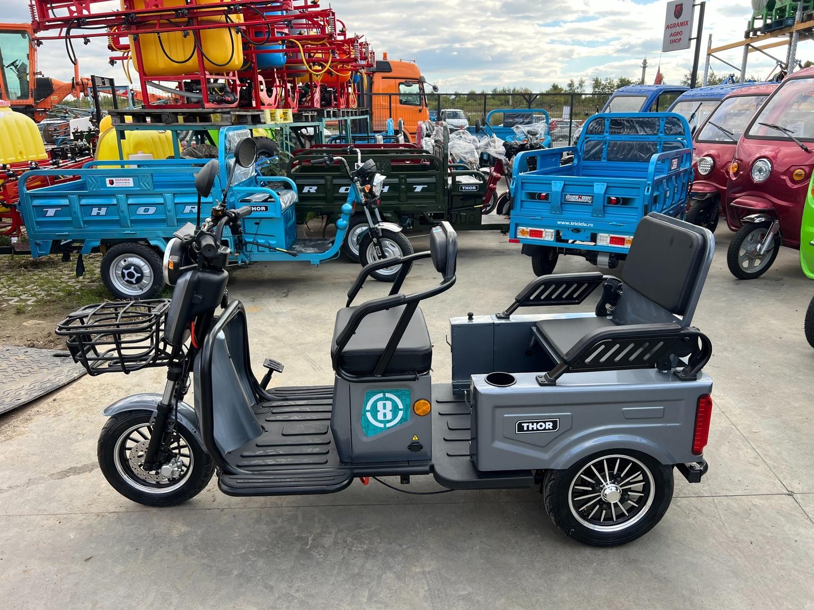 Triciclu electric 1400W Thor SX LONG PRO gri fara permis 60V20Ah 25km/h TRANSPORT GRATUIT - imagine 14