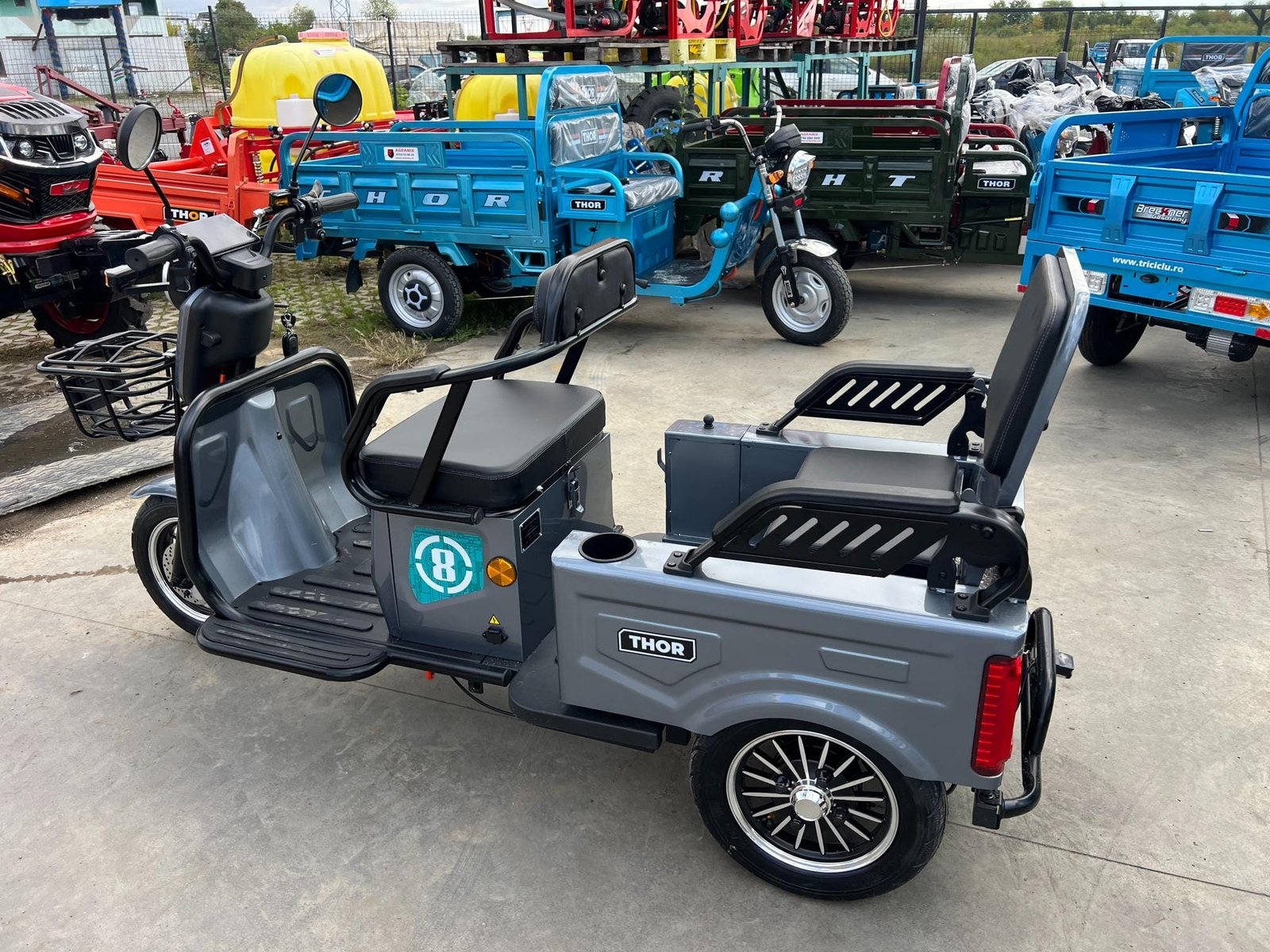 Triciclu electric 1400W Thor SX LONG PRO gri fara permis 60V20Ah 25km/h TRANSPORT GRATUIT - imagine 15