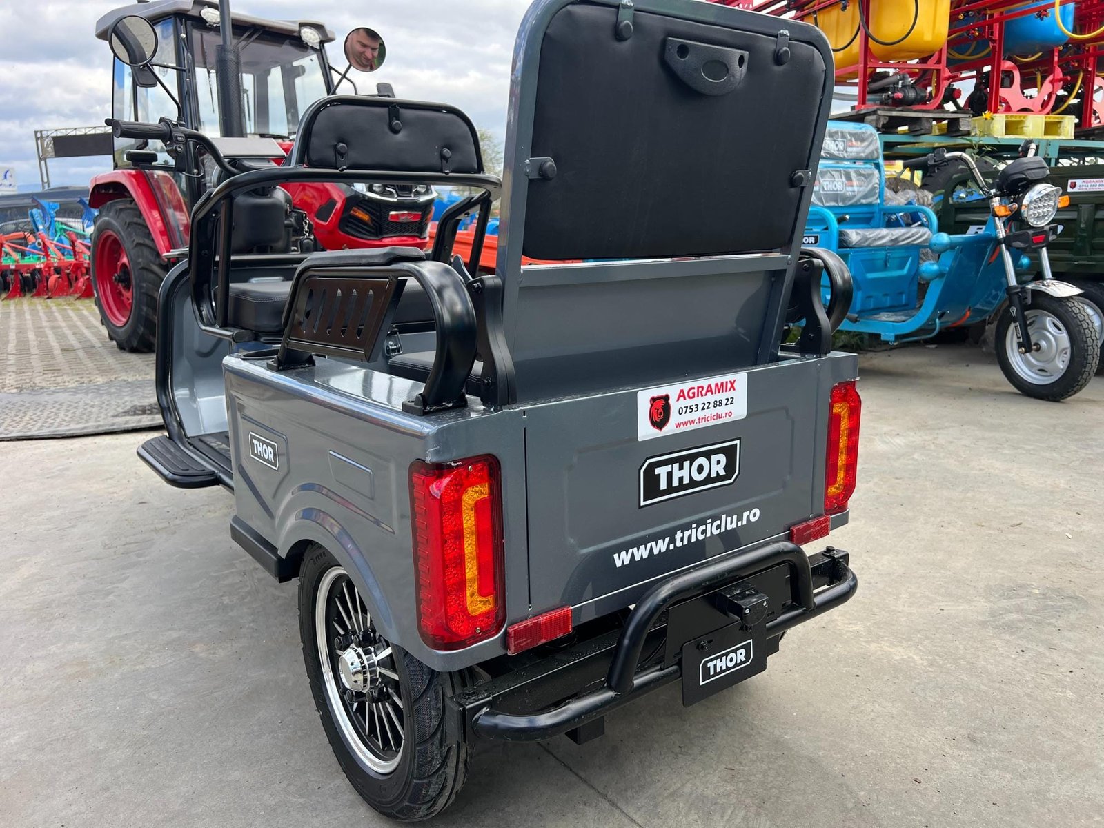 Triciclu electric 1400W Thor SX LONG PRO gri fara permis 60V20Ah 25km/h TRANSPORT GRATUIT - imagine 16