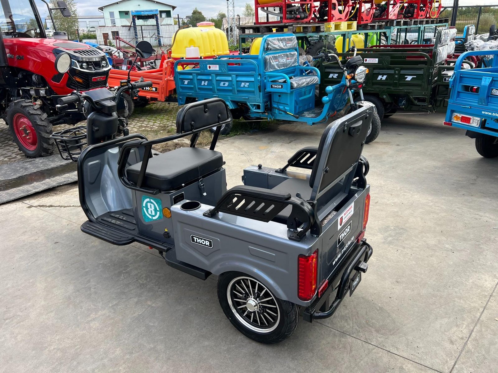 Triciclu electric 1400W Thor SX LONG PRO gri fara permis 60V20Ah 25km/h TRANSPORT GRATUIT - imagine 17