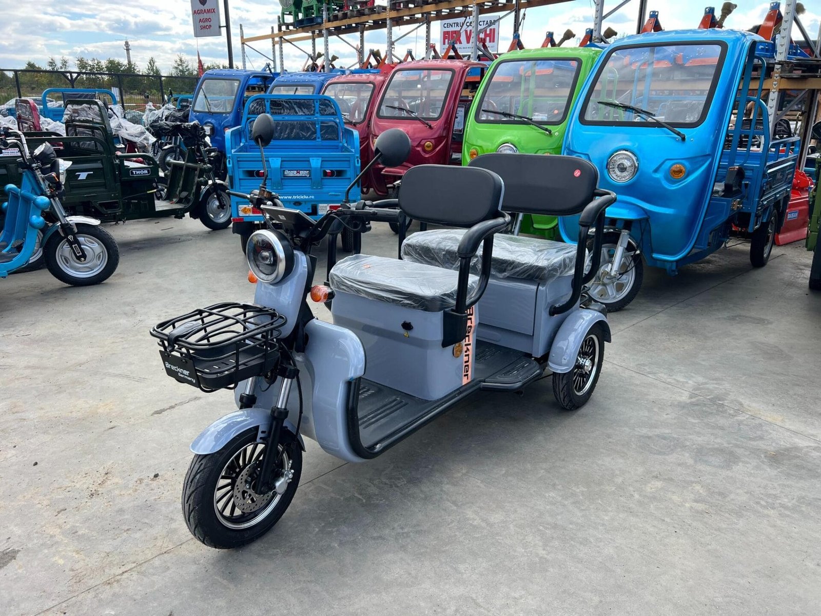 Triciclu electric 1000W Breckner TRAVEL gri fara permis 60V20Ah 25km/h TRANSPORT GRATUIT - imagine 8