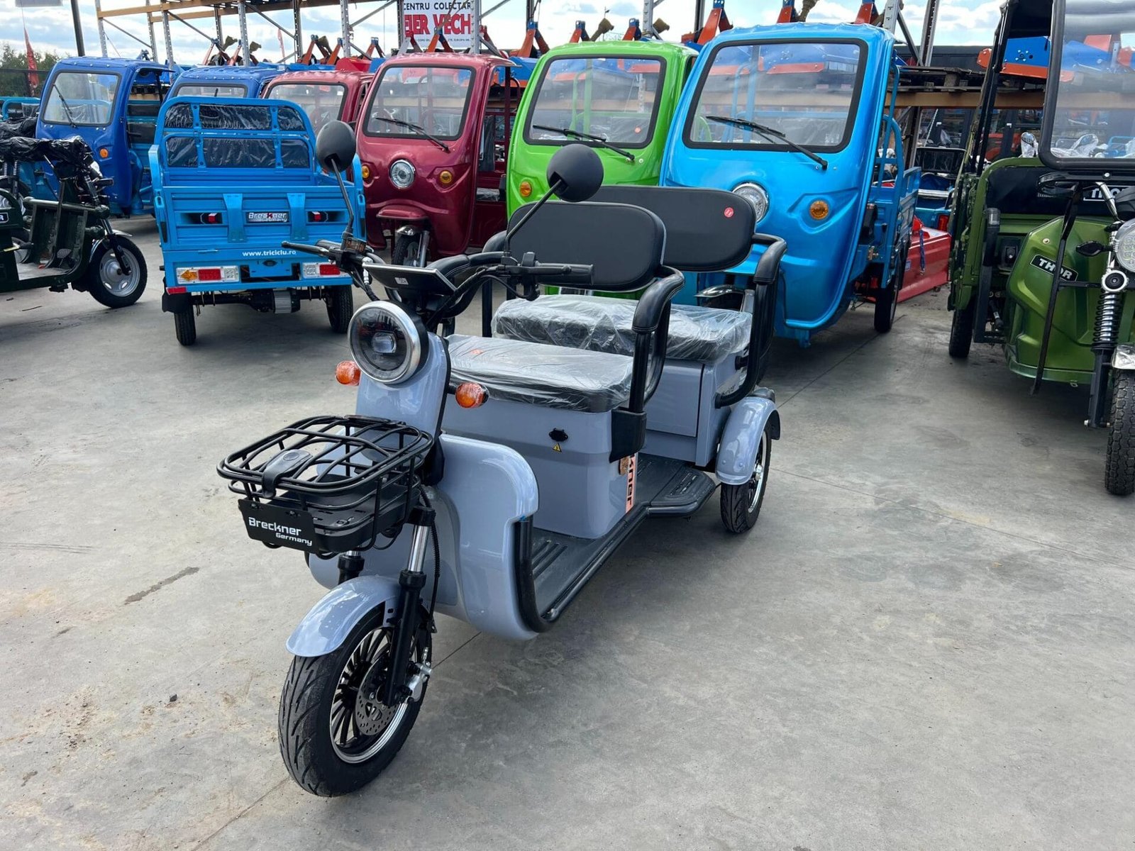Triciclu electric 1000W Breckner TRAVEL gri fara permis 60V20Ah 25km/h TRANSPORT GRATUIT - imagine 9