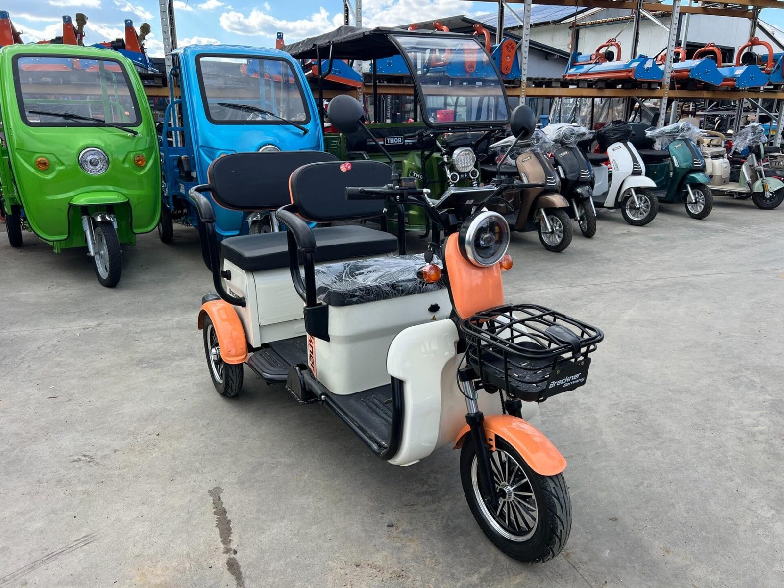 Triciclu electric 1000W Breckner TRAVEL portocaliu fara permis 60V20Ah 25km/h TRANSPORT GRATUIT - imagine 6