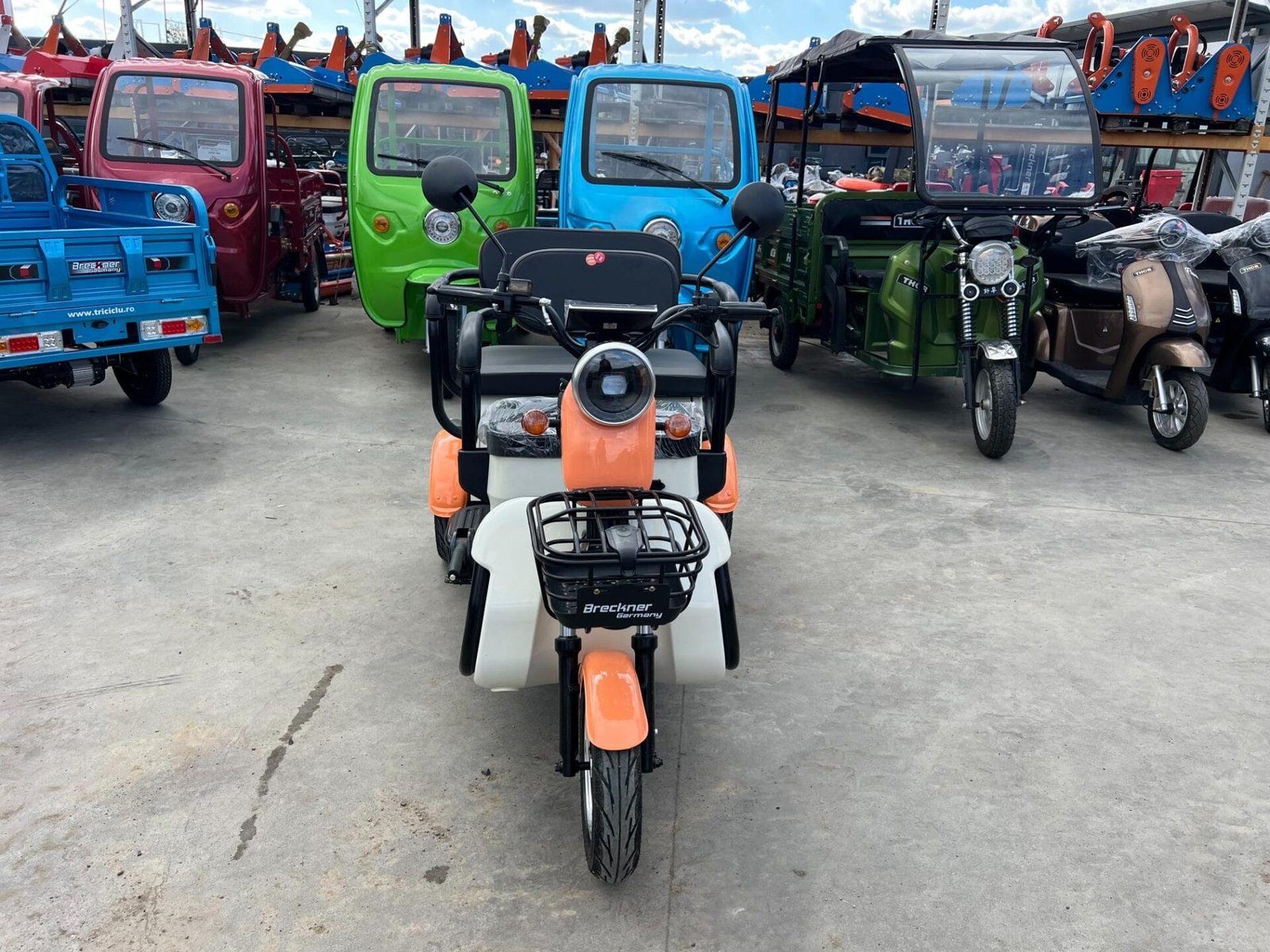 Triciclu electric 1000W Breckner TRAVEL portocaliu fara permis 60V20Ah 25km/h TRANSPORT GRATUIT - imagine 7