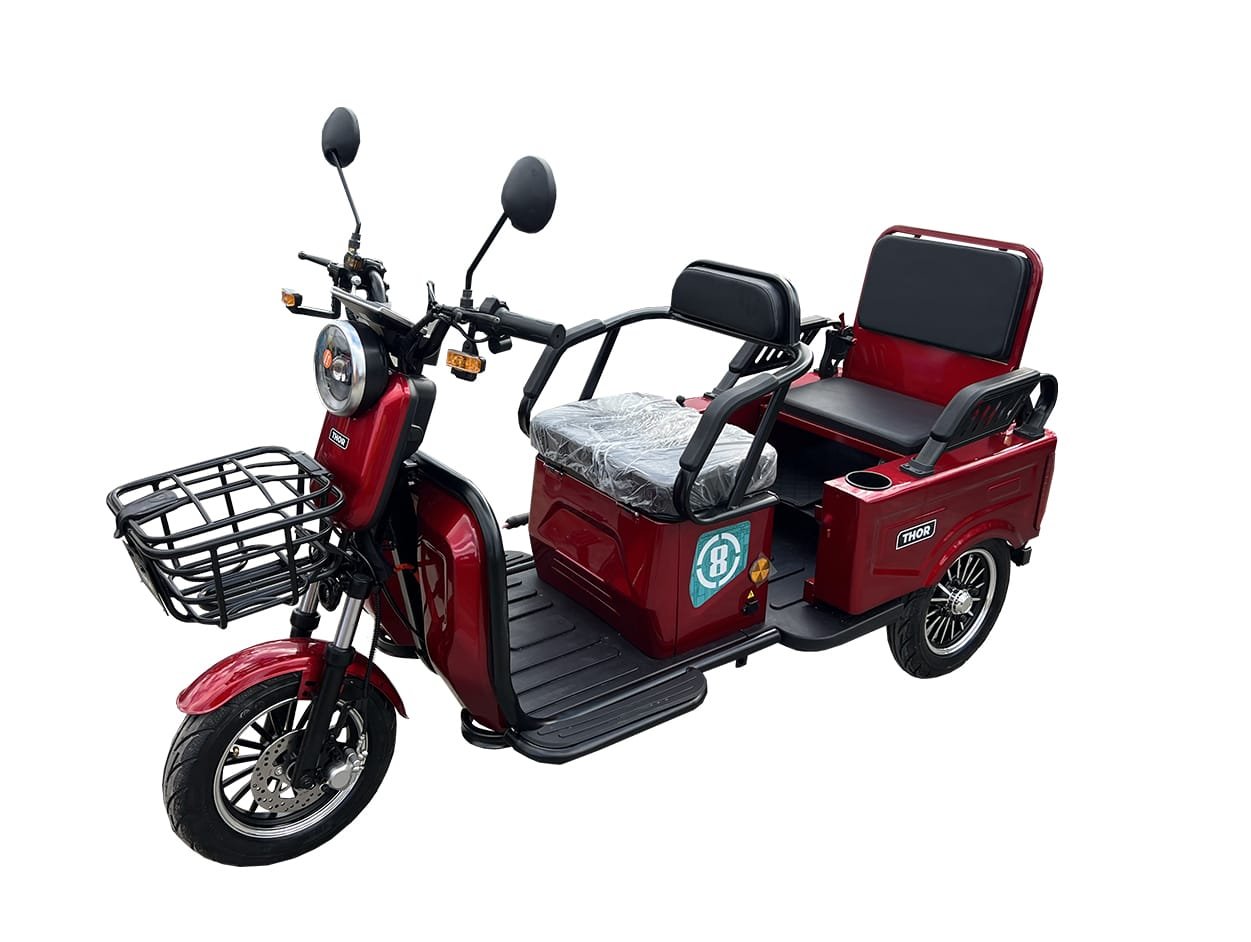 Triciclu electric 1400W Thor SX LONG PRO rosu fara permis 60V20Ah 25km/h TRANSPORT GRATUIT